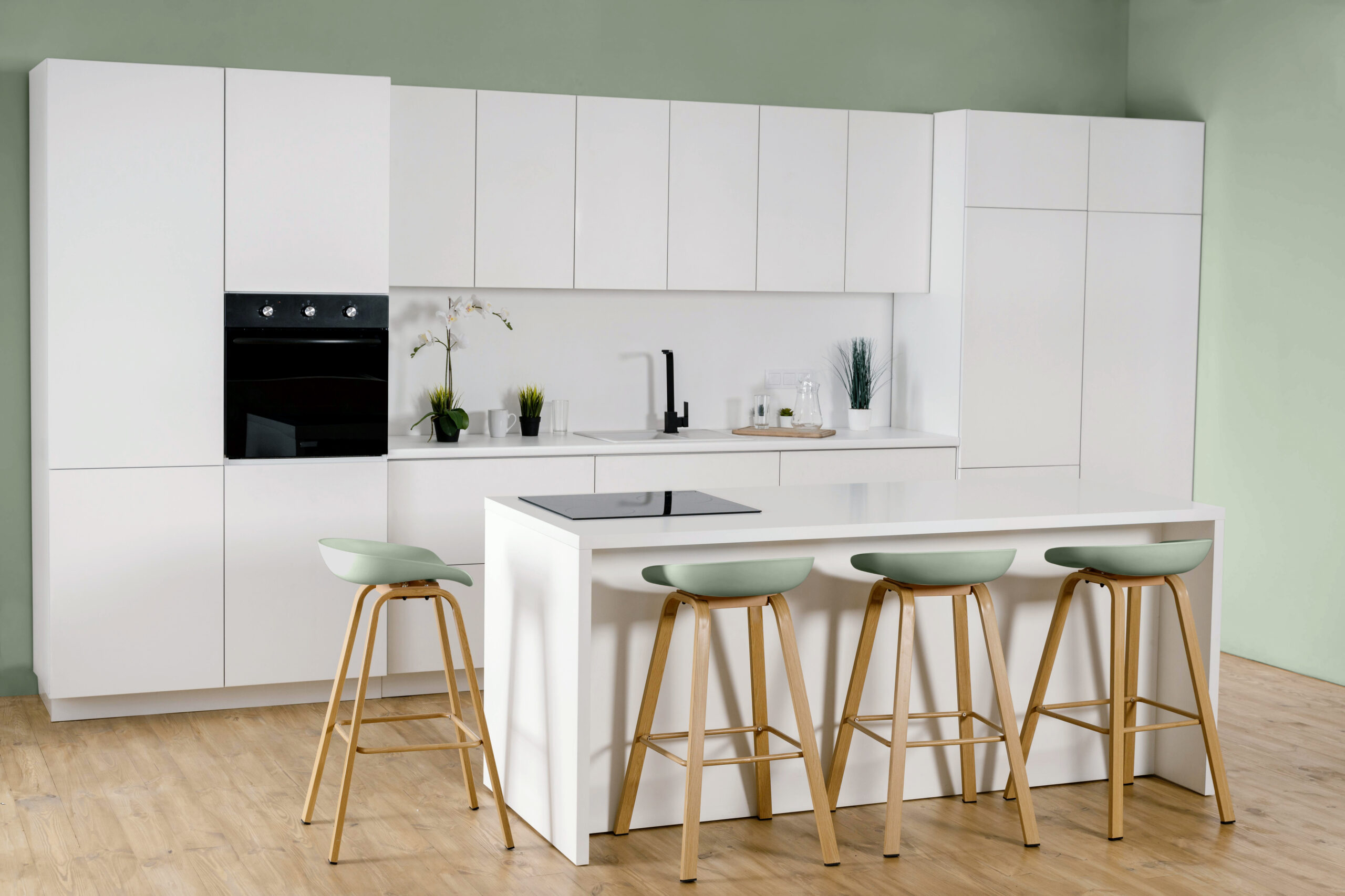 view-beautifully-decorated-green-kitchen